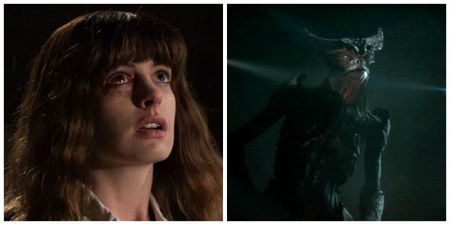 Watch Anne Hathaway control a giant city-destroying monster in the trailer for Colossal