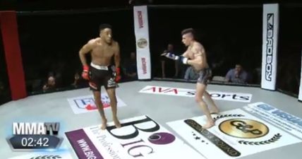 British fighter tries to dance in the middle of his fight, gets brutally knocked out