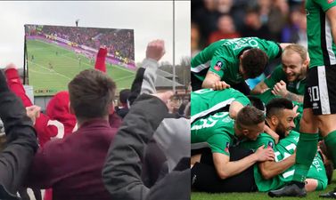 Watch the incredible reaction of these Lincoln fans to their late winner