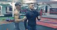 WATCH: Conor McGregor runs into Irish Olympian as he hones his boxing technique in California