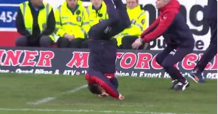 Rangers miss forces caretaker boss to literally turn upside down in frustration