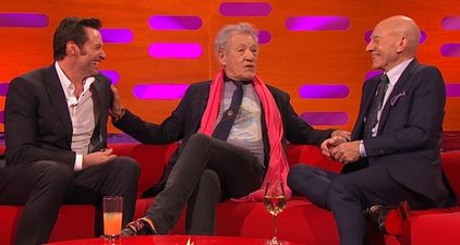 Sir Ian McKellan and Sir Patrick Stewart give Hugh Jackman BFF goals on Graham Norton