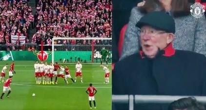 Sir Alex Ferguson’s reaction to Zlatan Ibrahimovic’s free-kick was priceless