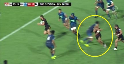 New Zealand international sent off for f**king rotten clothesline off the ball