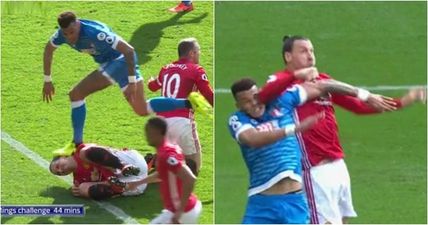 Absolute madness at Old Trafford as Zlatan avoids red card for exacting brutal revenge