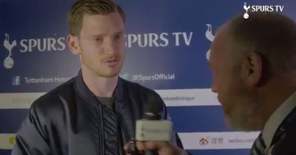 Spurs defender engages in bizarre post-match interview