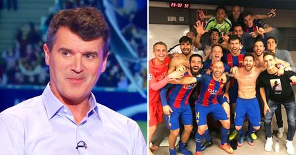 Roy Keane may not approve of Barca’s celebration photo, but he’ll appreciate Mathieu’s sneaky message to PSG/Madrid