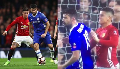 Diego Costa’s attempt to get Marcos Rojo in trouble is so embarrassing it’s actually impressive