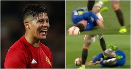 Fans cry double standards as Marcos Rojo isn’t charged for “stamp” on Eden Hazard