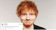 Very dirty minded people have spotted something rude about Ed Sheeran’s latest hashtag