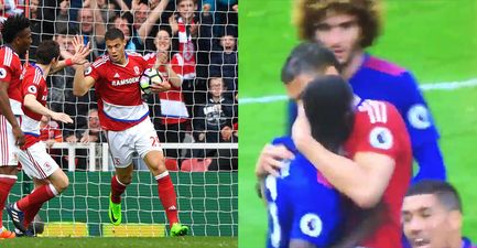 People think Rudy Gestede tried to bite Eric Bailly during Manchester United’s win at the Riverside