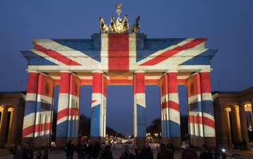 Brandenburg Gate lit up with Union Jack as Germany stands in solidarity with the UK