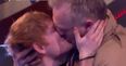 Yes that is Ed Sheeran smooching Greg Davies of Inbetweeners fame