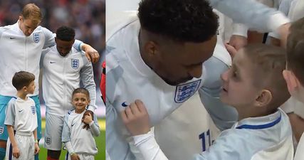 Joe Hart lets Bradley Lowery and Jermain Defoe lead England out at Wembley