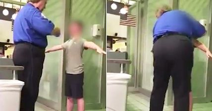 Many find this video of airport security patting down young boy for TWO minutes deeply disturbing