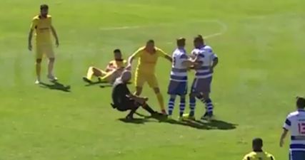 Ugly scenes as Portuguese footballer reportedly shatters referee’s nose with knee