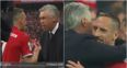 Carlo Ancelotti brilliantly calms down a pissed off Franck Ribery after he’s substituted