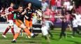 Watch this Sheffield United fan steal the promotion pitch invasion show with the help of a corner flag