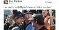 The woman pictured facing down an EDL marcher has spoken about the powerful photo