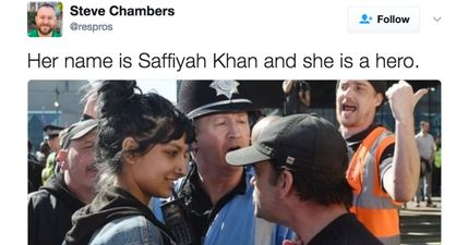 The woman pictured facing down an EDL marcher has spoken about the powerful photo