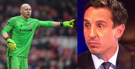 Gary Neville made his opinion of Brad Guzan perfectly clear during half-time analysis