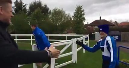 Jamie Vardy takes the piss out of Kasper Schmeichel after father shows up at Leicester training