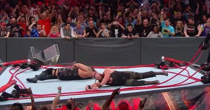 WATCH: The Big Show and Braun Strowman literally destroyed the WWE Raw ring last night