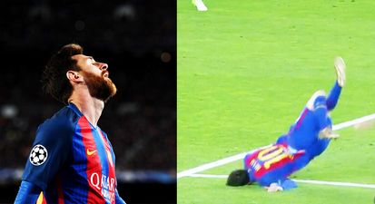 Watch Lionel Messi’s sickening face plant against Juventus