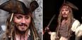 Johnny Depp showed up as Captain Jack Sparrow at the real life Pirates of the Caribbean ride