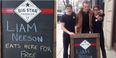 Coffee shop offers free food to Liam Neeson, the great man shows up