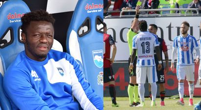 Sulley Muntari claims Fifa and Uefa ‘don’t care’ about racism after he was sent off for asking referee to call game off