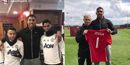 Anthony Joshua has been hanging out at Manchester United’s training ground