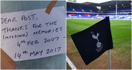 Spurs fan bids farewell to probably the worst seat in the Premier League