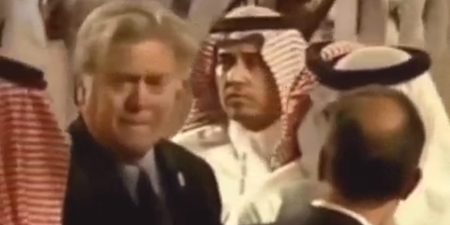 People are obsessed with this GIF of Steve Bannon in Saudi Arabia