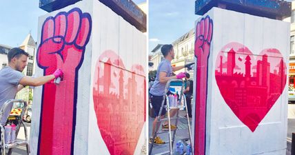 Manchester artists send message of defiance and hope with poignant street art