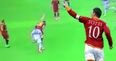 Supporters adored one of Francesco Totti’s final tricks in a Roma shirt