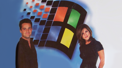 Highlights from the Microsoft Windows 95 instructional video starring Jennifer Aniston and Matthew Perry