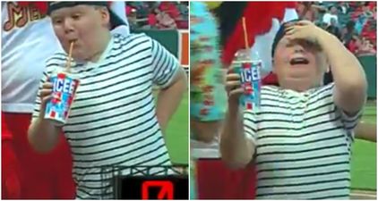 This kid getting a colossal brain freeze after chugging a drink is the hero we need