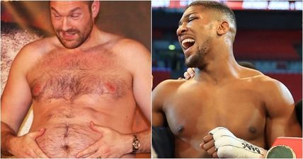 Anthony Joshua so pleased with joke about Tyson’s Fury weight, he says it twice