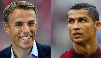 This is what happens when Phil Neville jokes about Cristiano Ronaldo’s Manchester United return