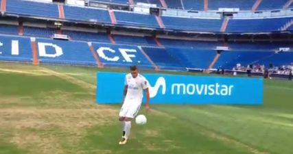 The nerves *may* have got to Real Madrid’s latest signing during unveiling