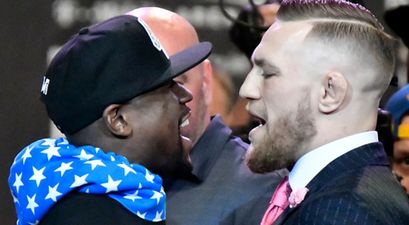 Conor McGregor’s suit had a not-so-subtle message for Floyd Mayweather