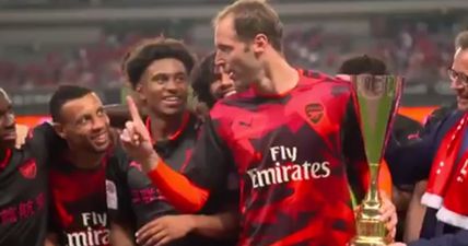 Petr Cech gave a stern reality check to Arsenal youngsters hoping to celebrate preseason trophy