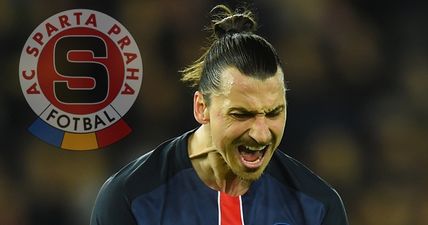 Zlatan Ibrahimovic is the victim in Sparta Prague’s announcement of latest signing