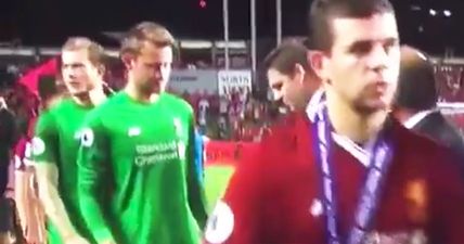 WATCH: Simon Mignolet cruelly snubbed after Liverpool win and it’s hilarious