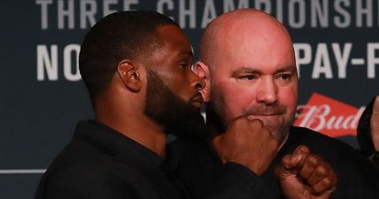 Beef seemingly squashed between Dana White and Tyron Woodley