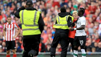Liverpool’s Sadio Mané had the best reaction after a pitch invader disrupted their recent match