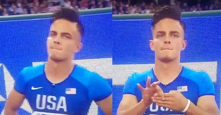 Watch: American hurdler impresses viewers with unusual pre-race intro