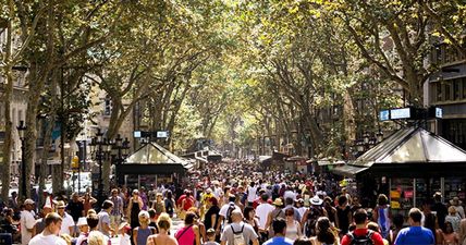 Van hits crowded tourist area in Barcelona, police suspect incident is terror-related