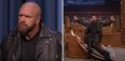 Triple H smashing Jimmy Fallon through a desk is incredibly satisfying